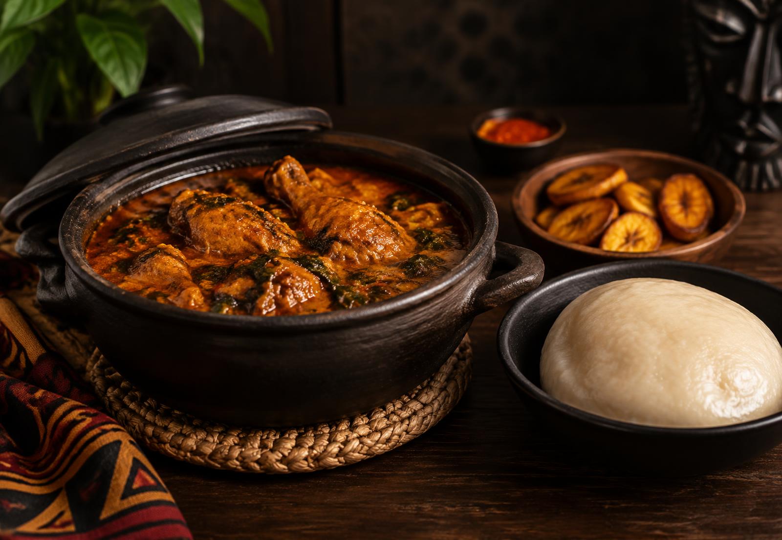 Muamba de galinha servida à mesa no ALIMILTON COMERCIAL